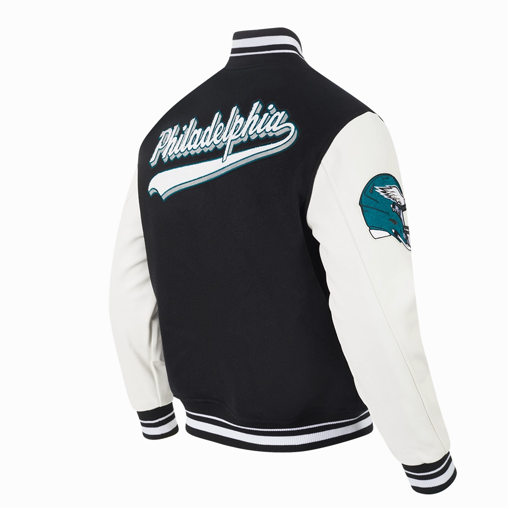 NFL PHILADELPHIA EAGLES SCRIPT TAIL MEN'S RIB WOOL VARSITY (BLACK/WHITE)