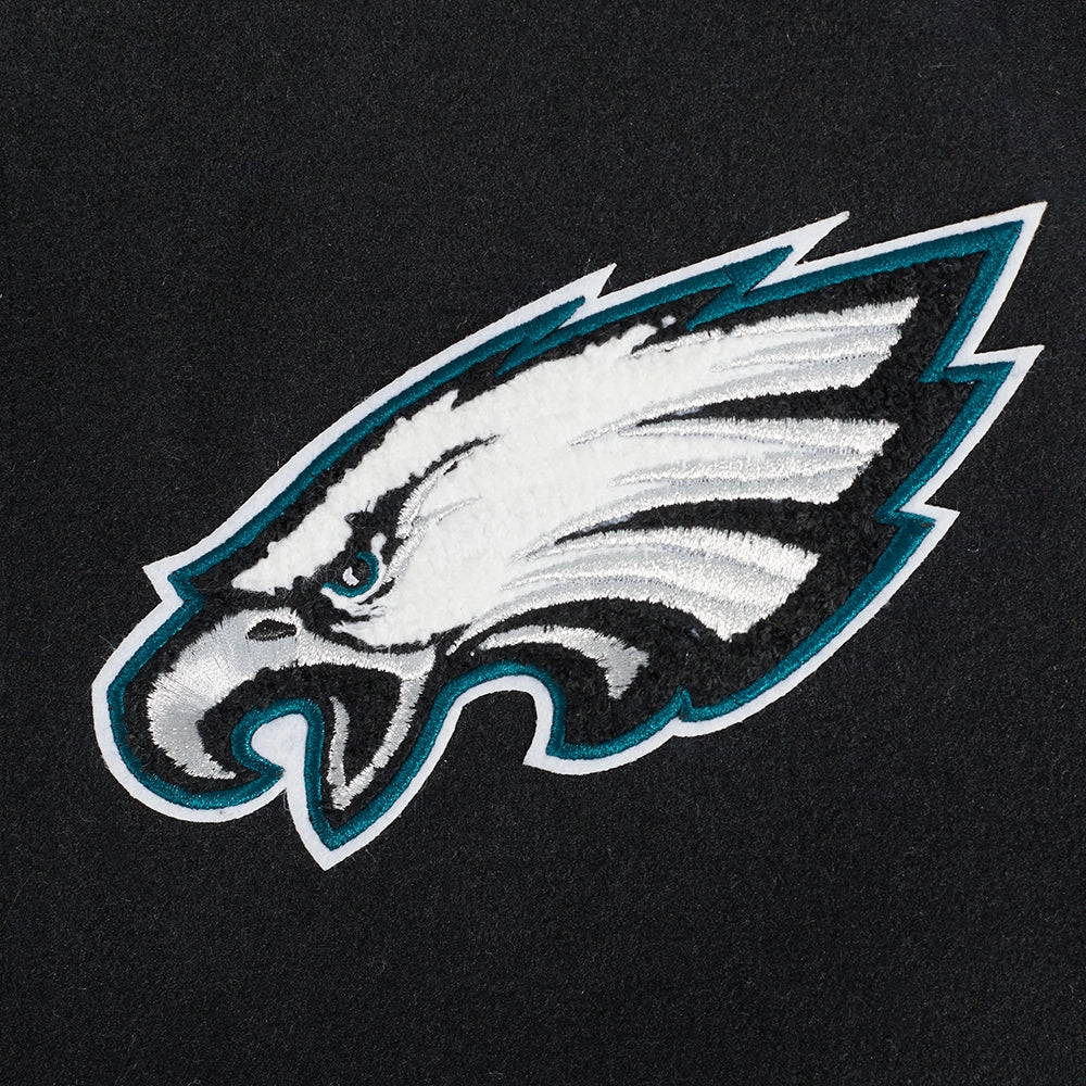 NFL PHILADELPHIA EAGLES SCRIPT TAIL MEN'S RIB WOOL VARSITY (BLACK/WHITE)