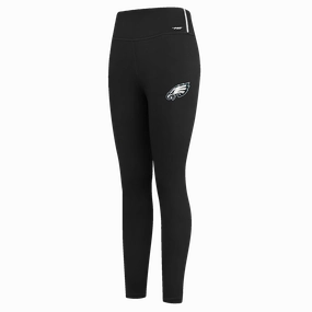 NFL PHILADELPHIA EAGLES SCRIPT TAIL WOMEN'S HIGH WAIST JERSEY LEGGING (BLACK)