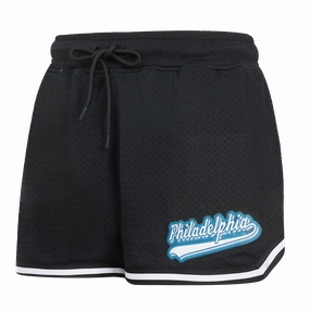NFL PHILADELPHIA EAGLES SCRIPT TAIL WOMEN'S MESH TAPE SHORT (BLACK)