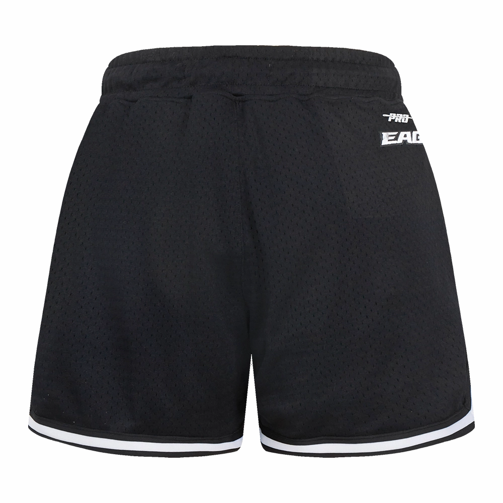 NFL PHILADELPHIA EAGLES SCRIPT TAIL WOMEN'S MESH TAPE SHORT (BLACK)