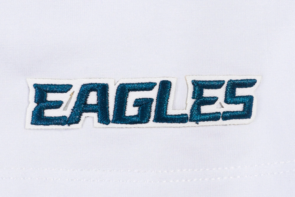 NFL PHILADELPHIA EAGLES SCRIPT TAIL WOMEN'S SINGLE JERSEY BOXY TEE (WHITE)
