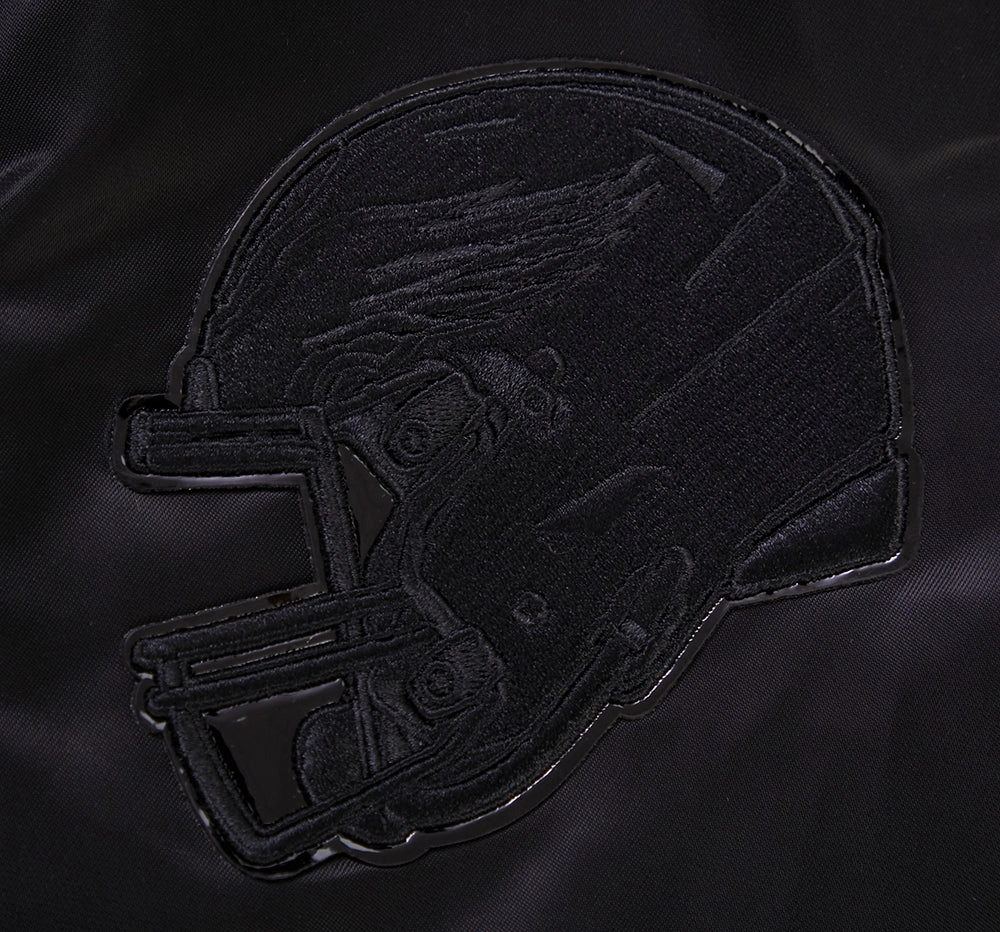 NFL PHILADELPHIA EAGLES TRIPLE BLACK MEN'S SATIN JACKET (TRIPLE BLACK)