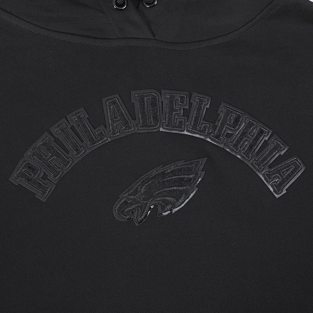 NFL PHILADELPHIA EAGLES TRIPLE BLACK WOMEN'S FLEECE PULLOVER HOODIE (TRIPLE BLACK WOMEN'S)