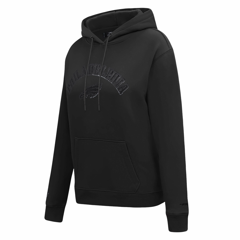 NFL PHILADELPHIA EAGLES TRIPLE BLACK WOMEN'S FLEECE PULLOVER HOODIE (TRIPLE BLACK WOMEN'S)