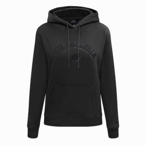 NFL PHILADELPHIA EAGLES TRIPLE BLACK WOMEN'S FLEECE PULLOVER HOODIE (TRIPLE BLACK WOMEN'S)
