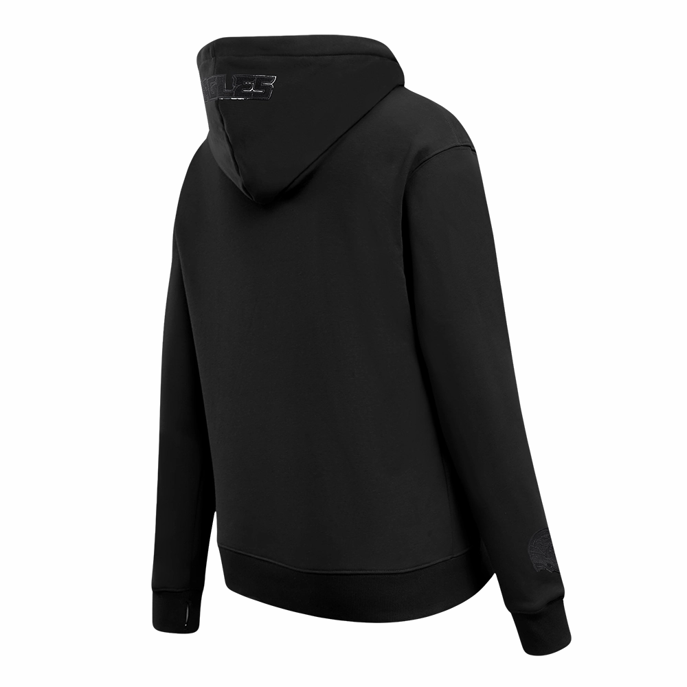 NFL PHILADELPHIA EAGLES TRIPLE BLACK WOMEN'S FLEECE PULLOVER HOODIE (TRIPLE BLACK WOMEN'S)
