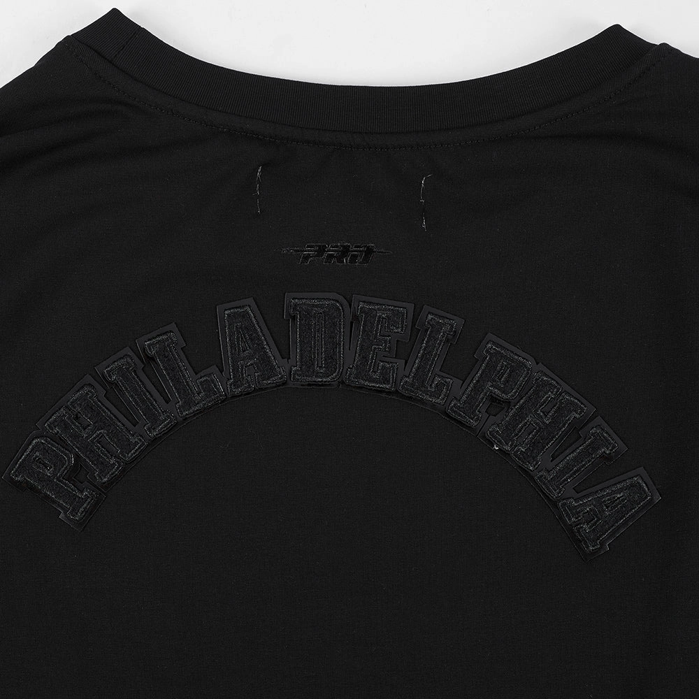 NFL PHILADELPHIA EAGLES TRIPLE BLACK WOMEN'S SINGLE JERSEY BOXY TEE (TRIPLE BLACK)