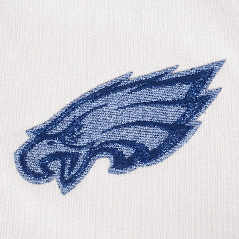 NFL PHILADELPHIA EAGLES VARSITY BLUES WOMEN'S BOXY TEE (LINEN)