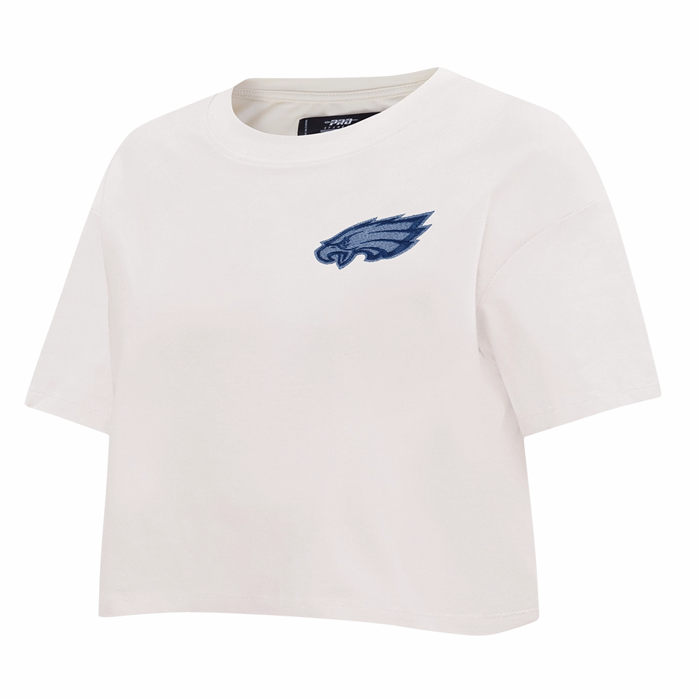 NFL PHILADELPHIA EAGLES VARSITY BLUES WOMEN'S BOXY TEE (LINEN)