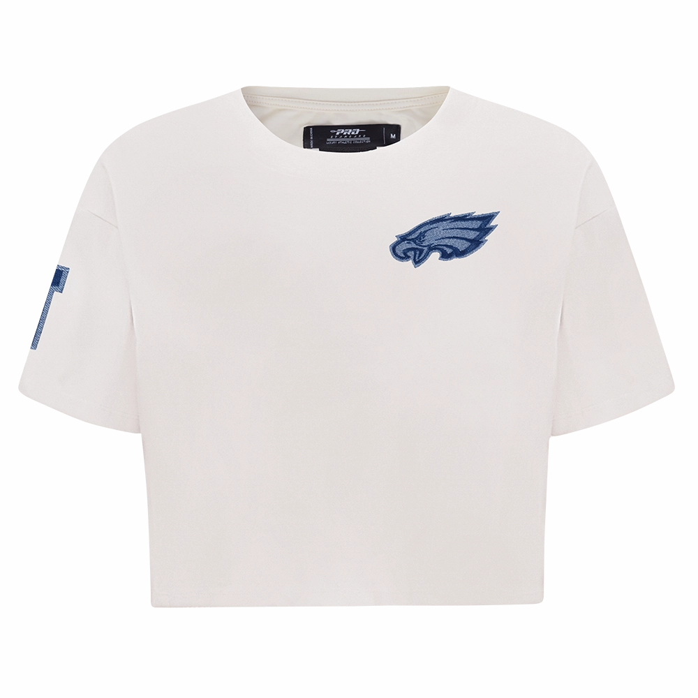 NFL PHILADELPHIA EAGLES VARSITY BLUES WOMEN'S BOXY TEE (LINEN)