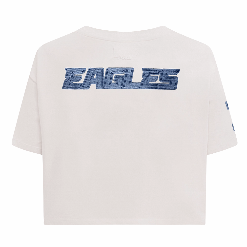 NFL PHILADELPHIA EAGLES VARSITY BLUES WOMEN'S BOXY TEE (LINEN)