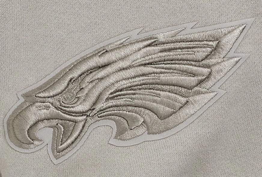 NFL PHILADELPHIA EAGLES WINGSPAN MEN'S DROP SHOULDER FLEECE CREWNECK (TAUPE)