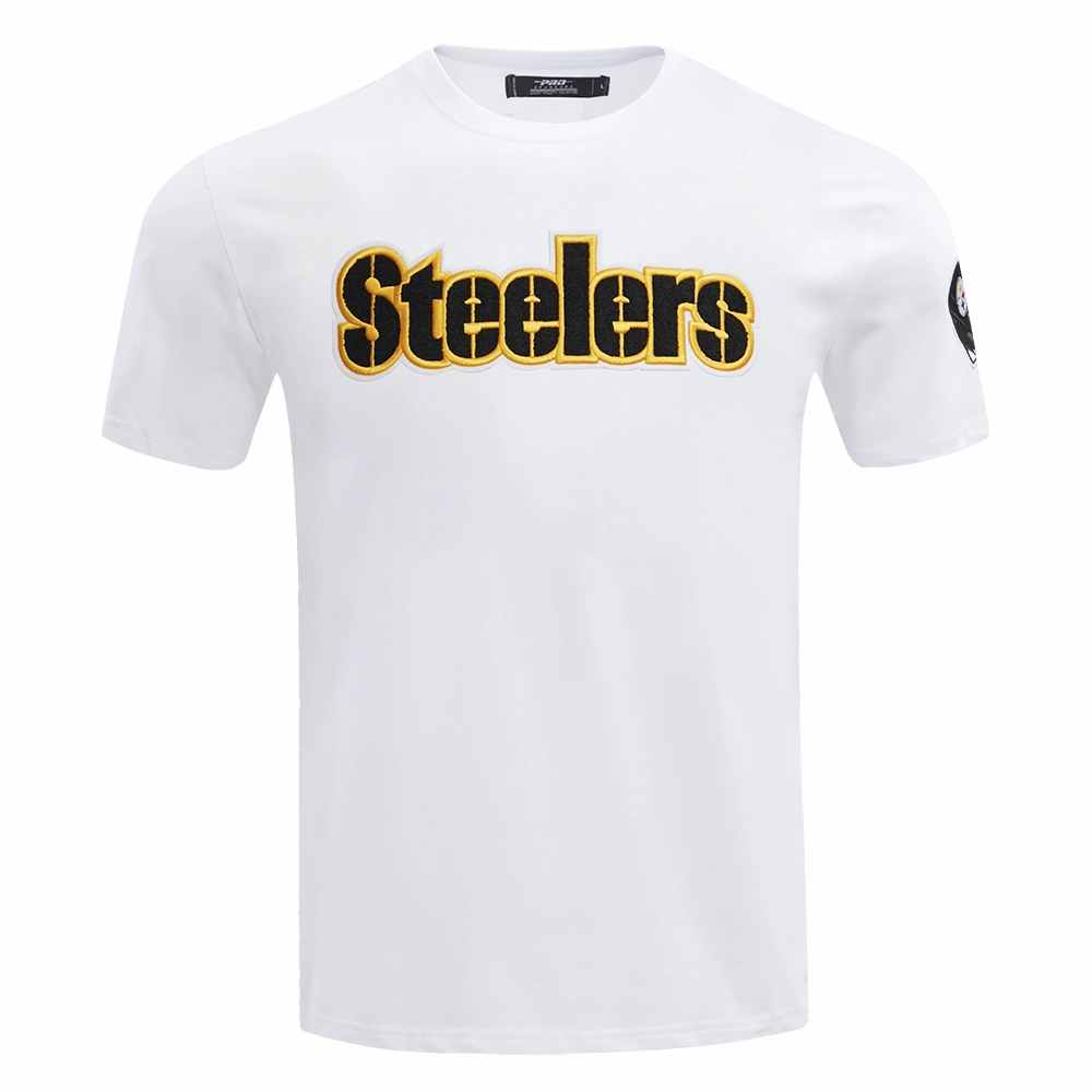 NFL PITTSBURGH STEELERS CLASSIC CHENILLE MEN'S   TEE (WHITE)