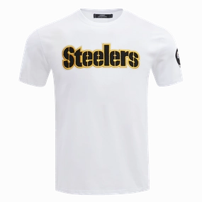 NFL PITTSBURGH STEELERS CLASSIC CHENILLE MEN'S   TEE (WHITE)