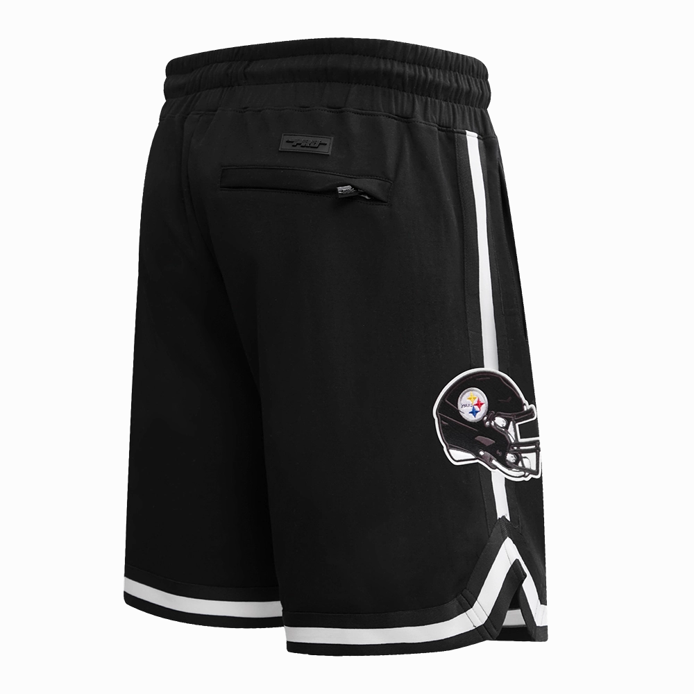 NFL PITTSBURGH STEELERS CLASSIC CHENILLE MEN'S DK SHORT (BLACK)