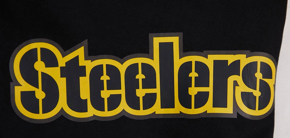 NFL PITTSBURGH STEELERS CLASSIC CHENILLE MEN'S DK SHORT (BLACK)