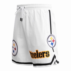 NFL PITTSBURGH STEELERS CLASSIC CHENILLE MEN'S DK SHORT (WHITE)