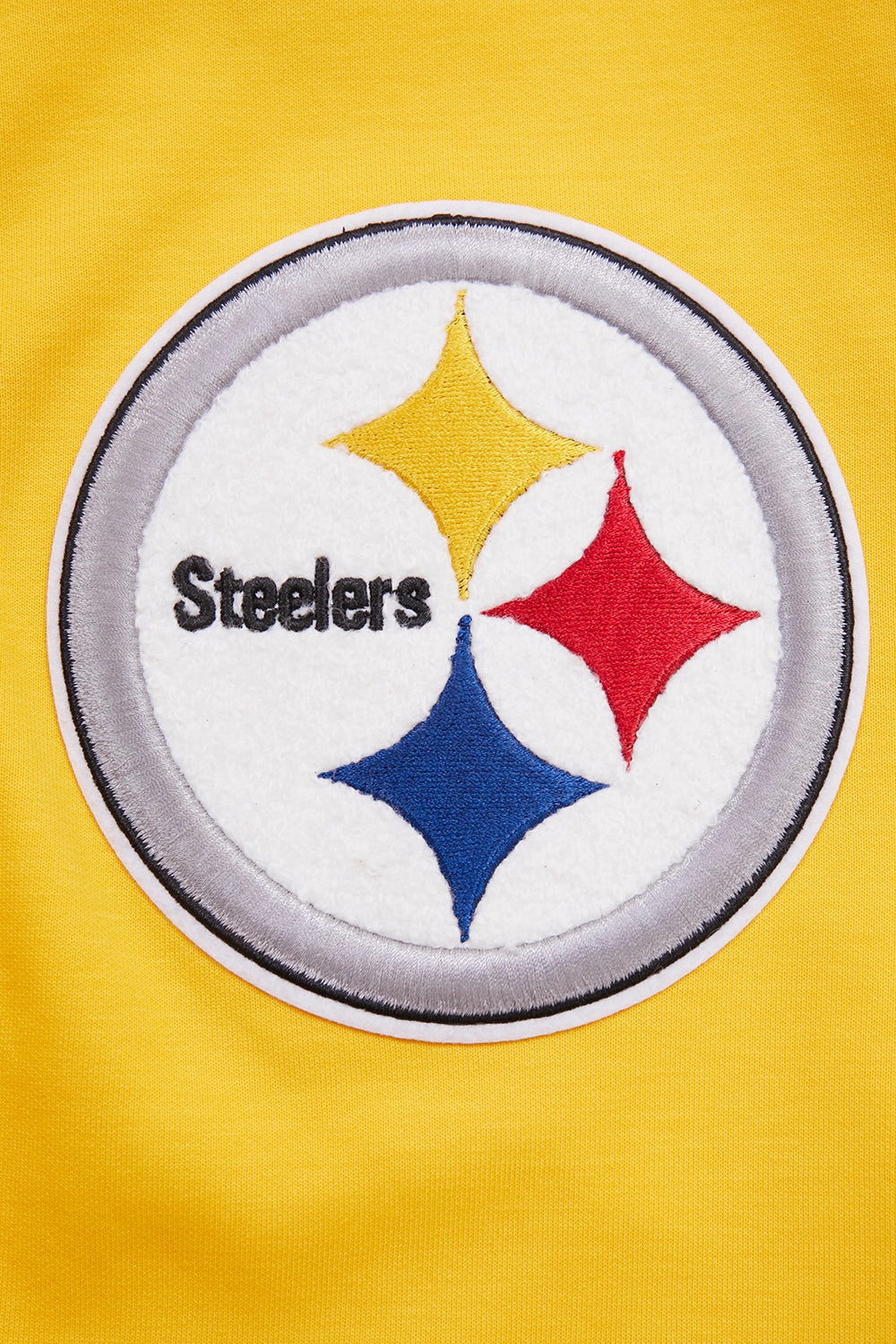 NFL PITTSBURGH STEELERS CLASSIC CHENILLE MEN'S DOUBLE KNIT PULLOVER HOODIE (YELLOW)