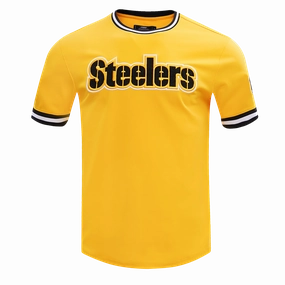 NFL PITTSBURGH STEELERS CLASSIC CHENILLE MEN'S DOUBLE KNIT TEE (YELLOW/BLACK)