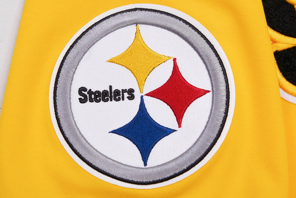 NFL PITTSBURGH STEELERS CLASSIC CHENILLE MEN'S DOUBLE KNIT TEE (YELLOW/BLACK)