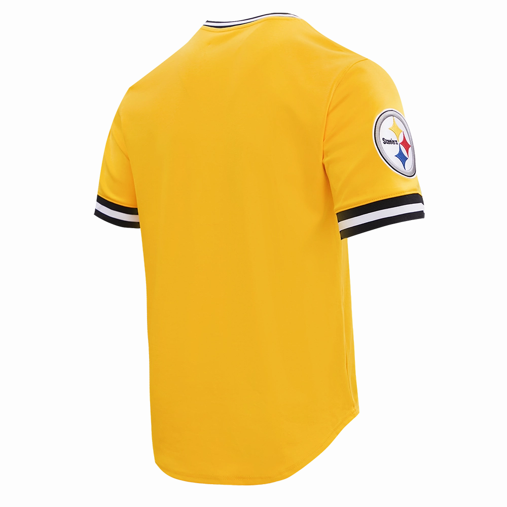 NFL PITTSBURGH STEELERS CLASSIC CHENILLE MEN'S DOUBLE KNIT TEE (YELLOW/BLACK)