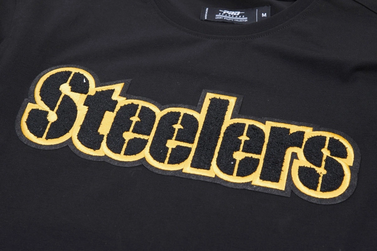 NFL PITTSBURGH STEELERS CLASSIC CHENILLE MEN'S TEE (BLACK)