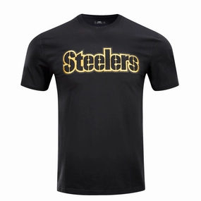 NFL PITTSBURGH STEELERS CLASSIC CHENILLE MEN'S TEE (BLACK)