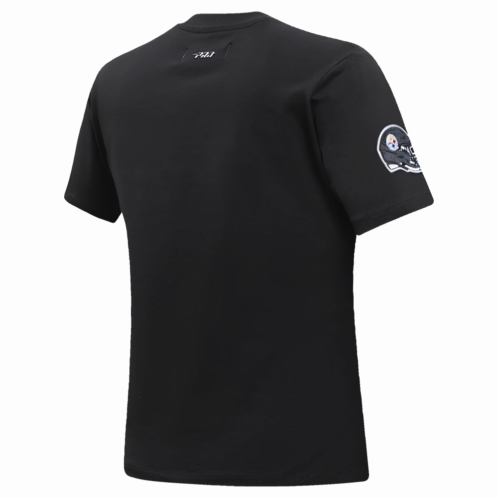 NFL PITTSBURGH STEELERS CLASSIC SHORT SLEEVE WOMEN'S SINGLE JERSEY SLIM FIT TEE (BLACK)