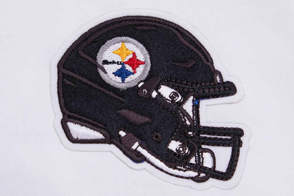 NFL PITTSBURGH STEELERS CLASSIC SHORT SLEEVE WOMEN'S SINGLE JERSEY SLIM FIT TEE (WHITE)