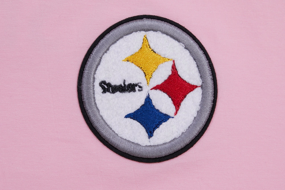 NFL PITTSBURGH STEELERS CLASSIC WOMEN'S SINGLE JERSEY BOXY TEE (PINK)