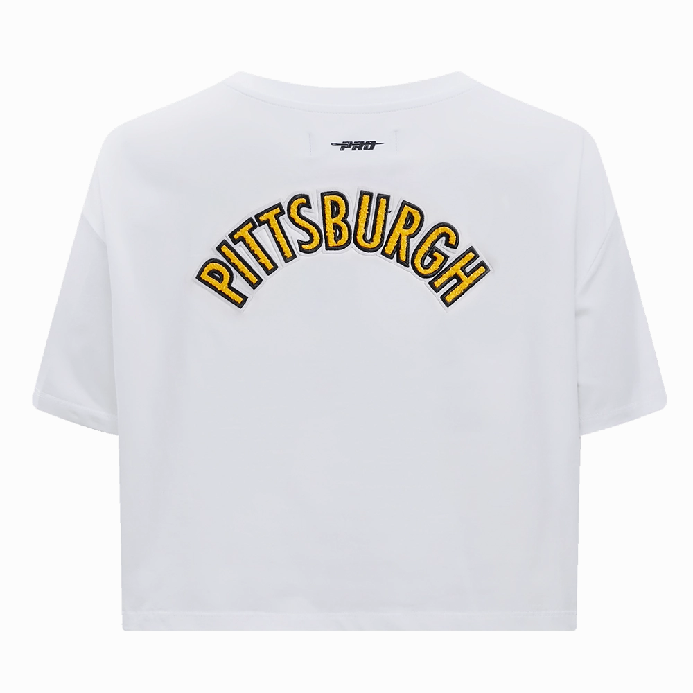 NFL PITTSBURGH STEELERS CLASSIC WOMEN'S SINGLE JERSEY BOXY TEE (WHITE)