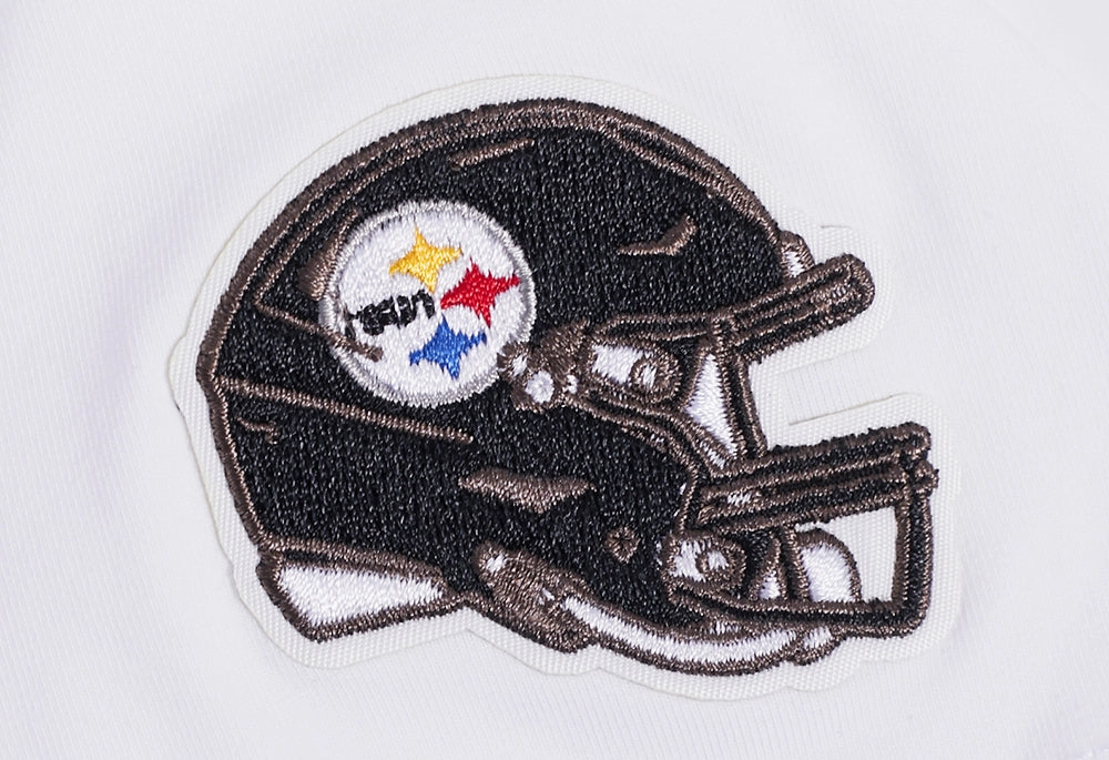 NFL PITTSBURGH STEELERS CLASSIC WOMEN'S SINGLE JERSEY BOXY TEE (WHITE)
