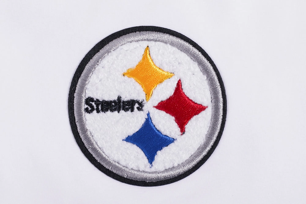 NFL PITTSBURGH STEELERS CLASSIC WOMEN'S SINGLE JERSEY BOXY TEE (WHITE)