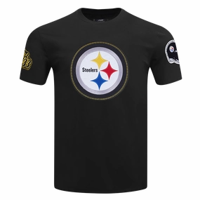 NFL PITTSBURGH STEELERS DIY PICK STITCH MEN'S SINGLE JERSEY TEE (BLACK)