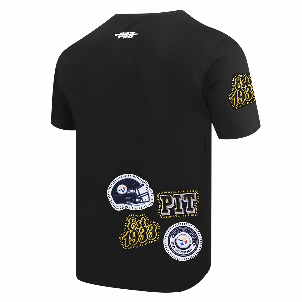 NFL PITTSBURGH STEELERS DIY PICK STITCH MEN'S SINGLE JERSEY TEE (BLACK)