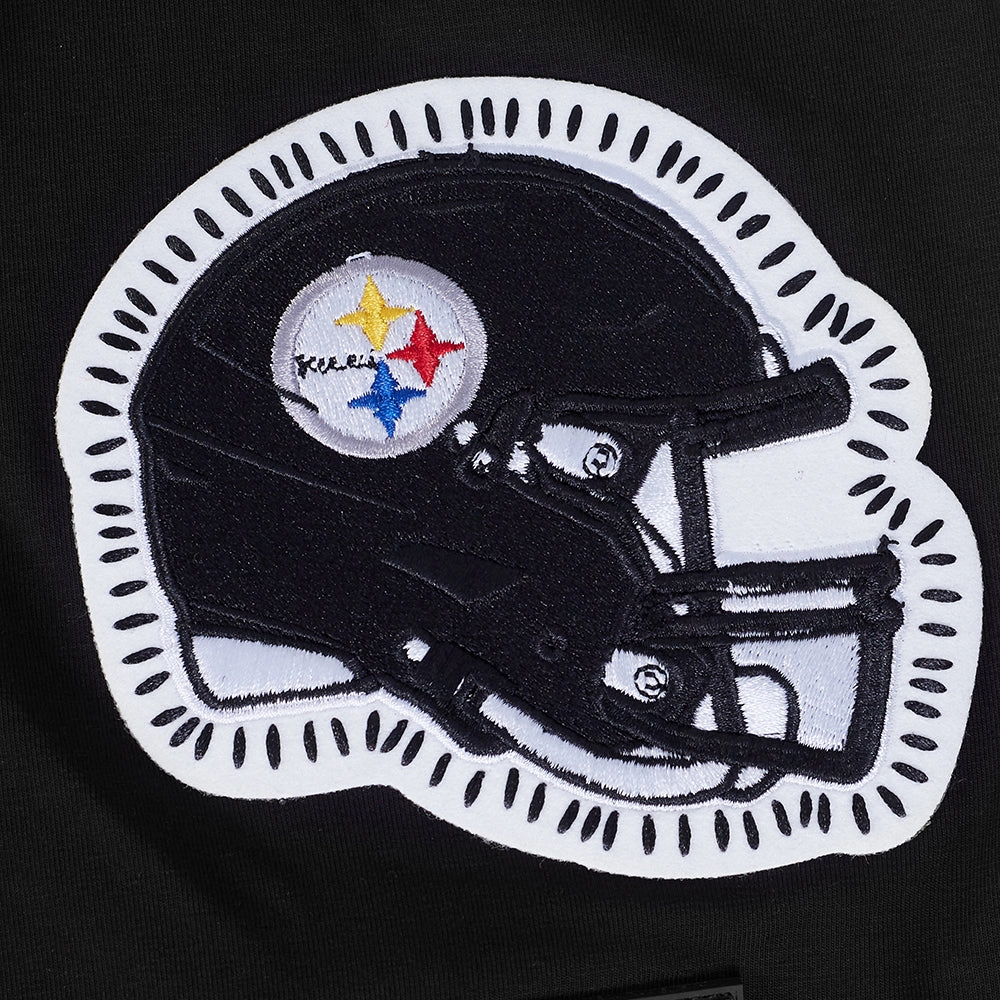 NFL PITTSBURGH STEELERS DIY PICK STITCH MEN'S SINGLE JERSEY TEE (BLACK)
