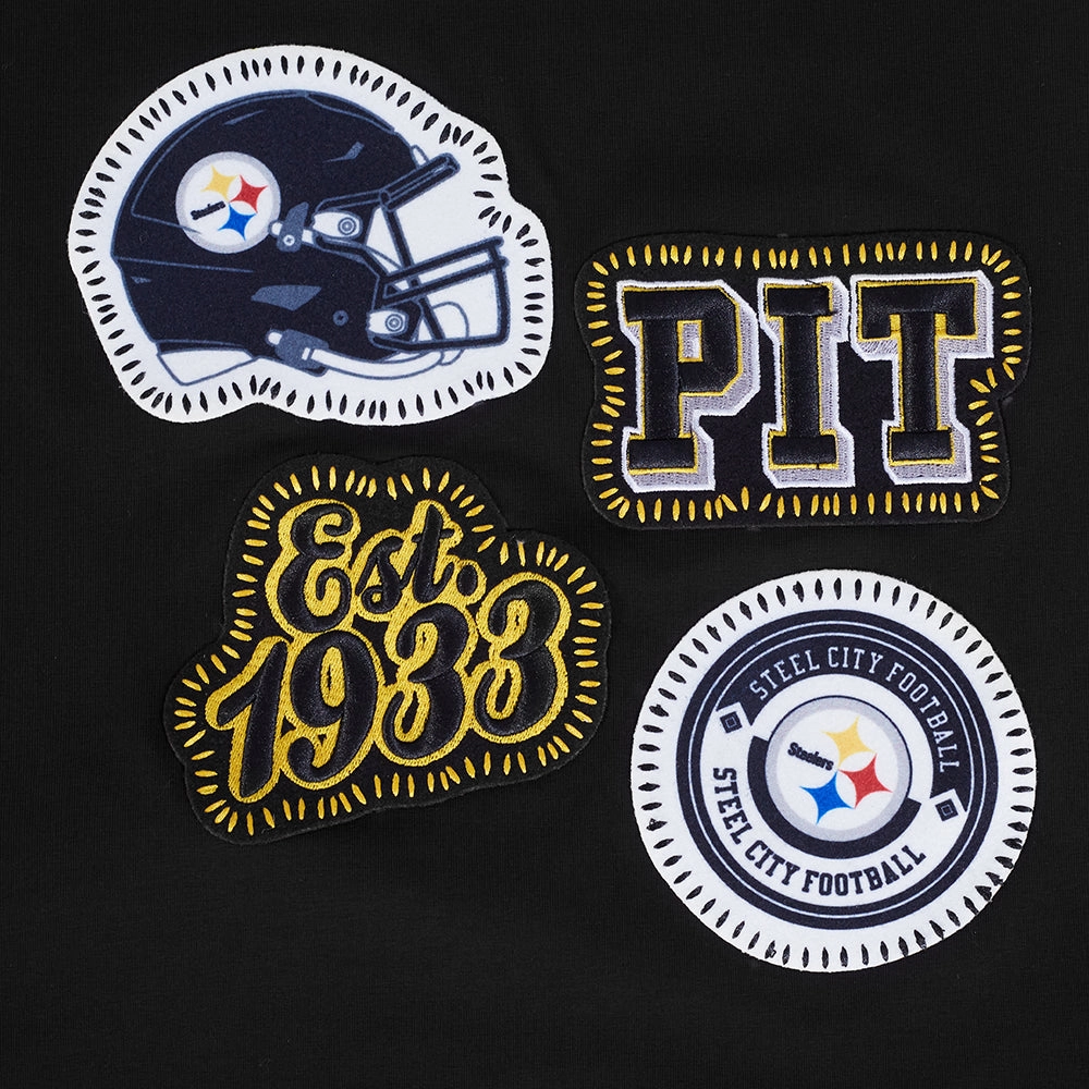 NFL PITTSBURGH STEELERS DIY PICK STITCH MEN'S SINGLE JERSEY TEE (BLACK)