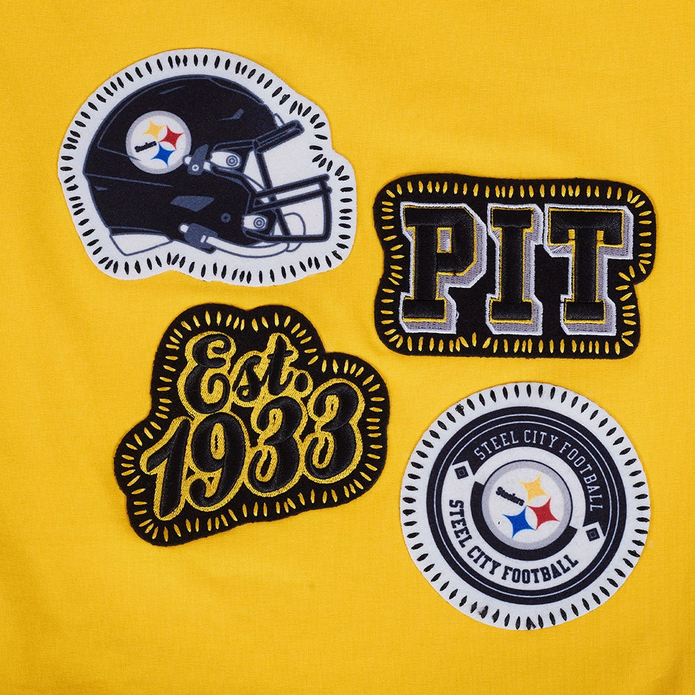 NFL PITTSBURGH STEELERS DIY PICK STITCH MEN'S SINGLE JERSEY TEE (YELLOW)