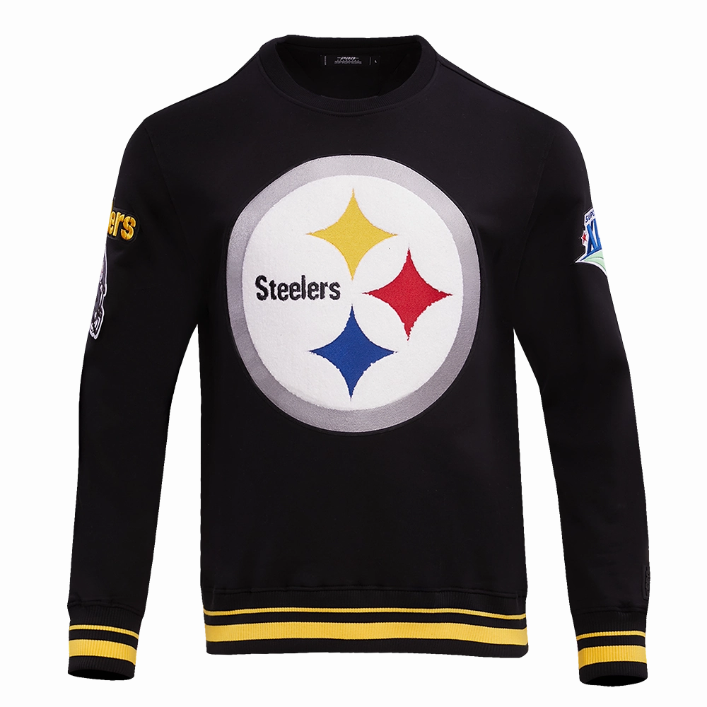 NFL PITTSBURGH STEELERS MASHUP MEN'S RIB CREWNECK (BLACK/YELLOW)