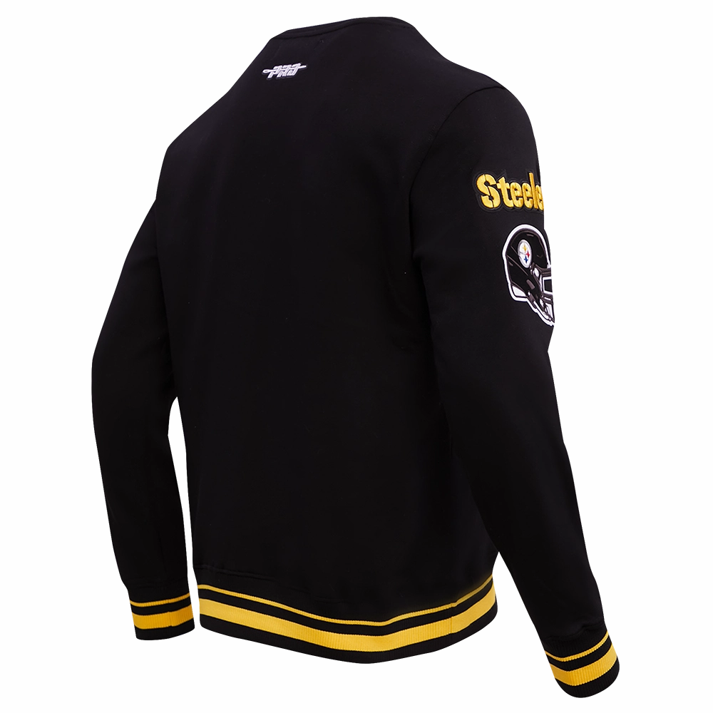 NFL PITTSBURGH STEELERS MASHUP MEN'S RIB CREWNECK (BLACK/YELLOW)