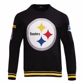 NFL PITTSBURGH STEELERS MASHUP MEN'S RIB CREWNECK (BLACK/YELLOW)
