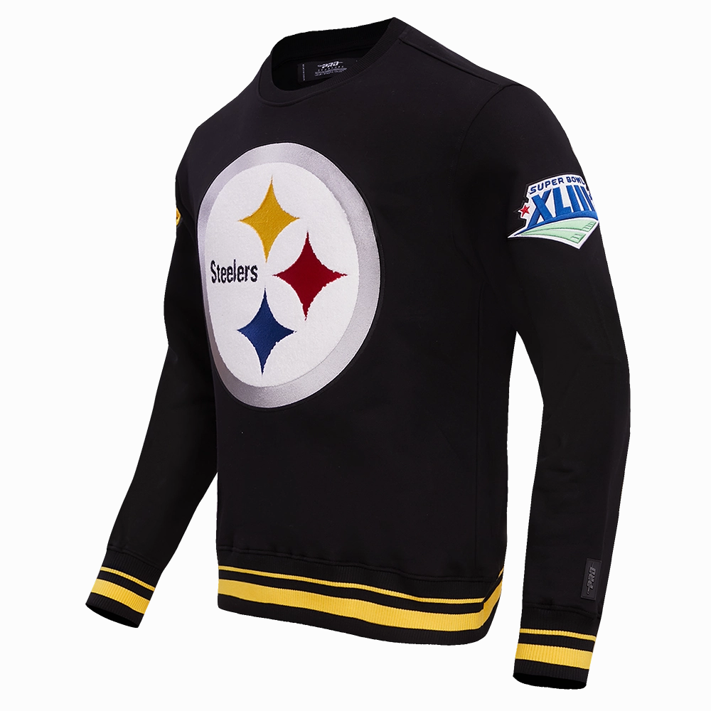 NFL PITTSBURGH STEELERS MASHUP MEN'S RIB CREWNECK (BLACK/YELLOW)