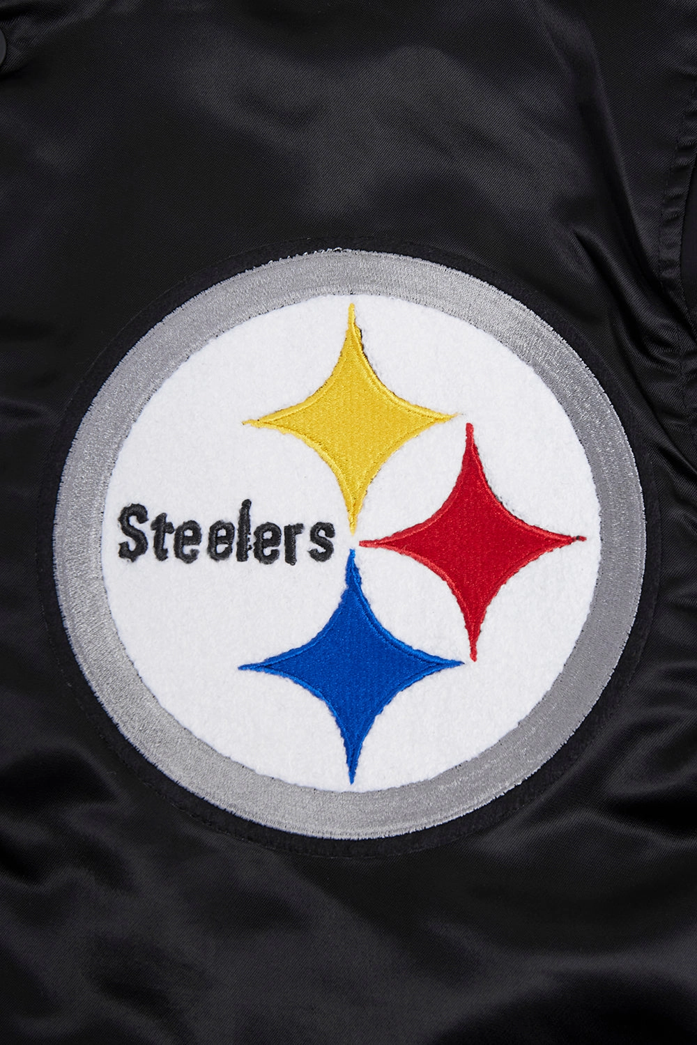 NFL PITTSBURGH STEELERS MASHUP MEN'S RIB SATIN JACKET (BLACK/YELLOW)
