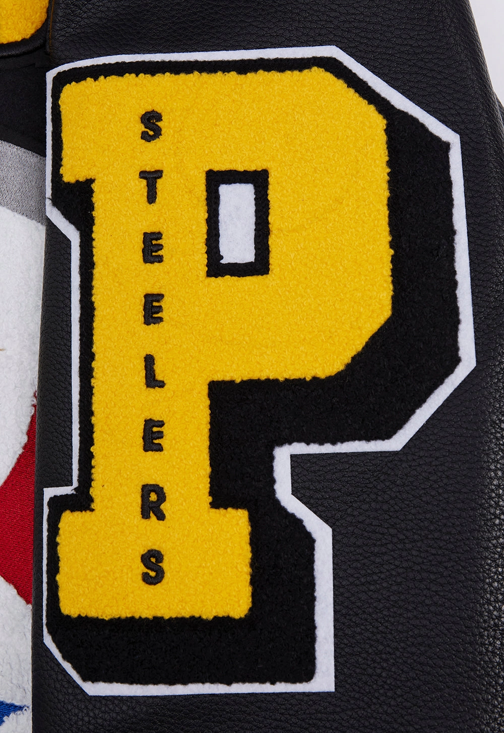 NFL PITTSBURGH STEELERS MASHUP MEN'S RIB WOOL VARSITY JACKET (BLACK/YELLOW)