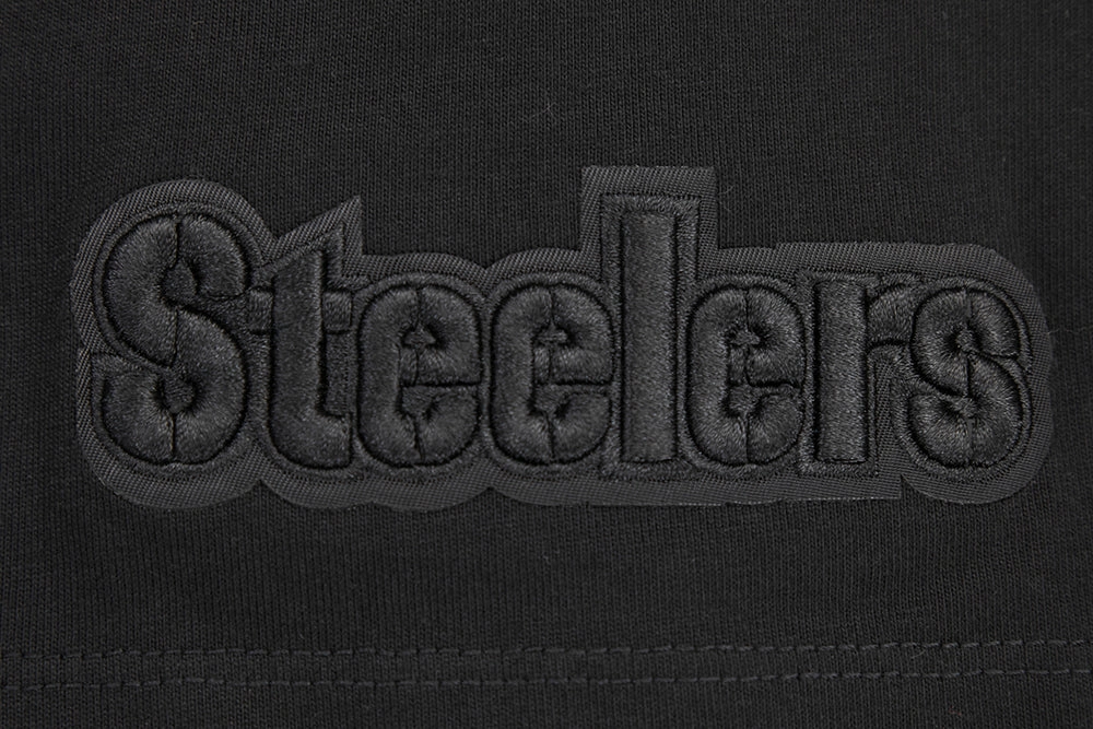 NFL PITTSBURGH STEELERS NEUTRAL COTTON JERSEY DROP SHOULDER TEE (BLACK)