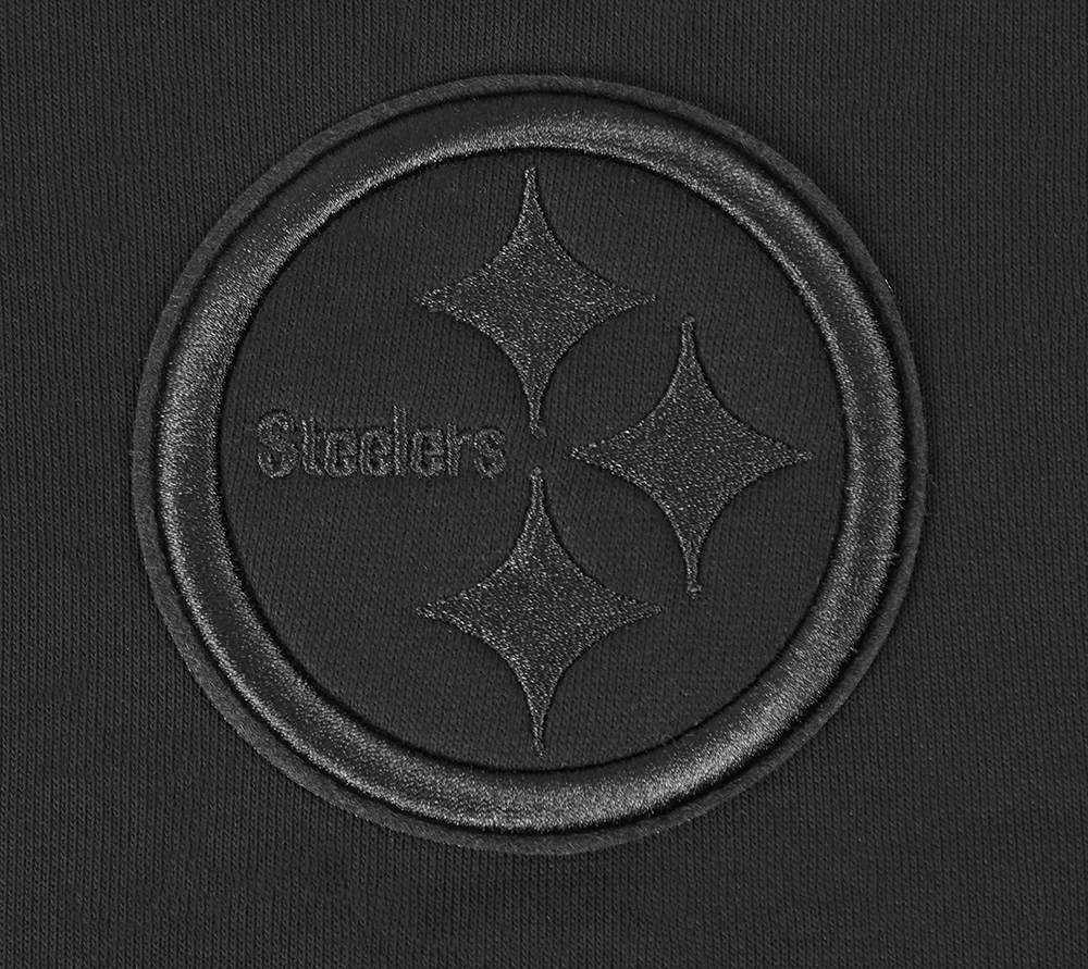 NFL PITTSBURGH STEELERS NEUTRAL CROPPED WOMEN'S PULLOVER HOODIE (BLACK)