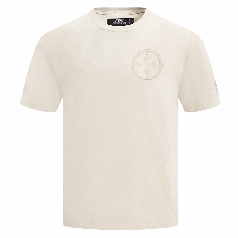 NFL PITTSBURGH STEELERS NEUTRAL DROP SHOULDER MEN'S TEE (EGGSHELL)
