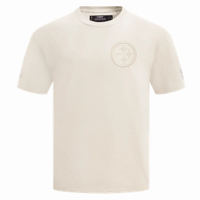 NFL PITTSBURGH STEELERS NEUTRAL DROP SHOULDER MEN'S TEE (EGGSHELL)