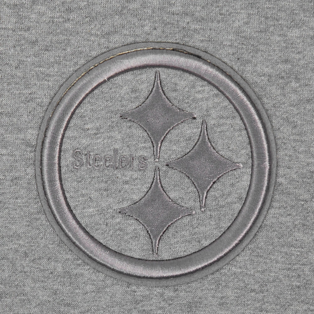 NFL PITTSBURGH STEELERS NEUTRAL MEN'S DROP SHOULDER PULLOVER HOODIE (DARK HEATHER GRAY)